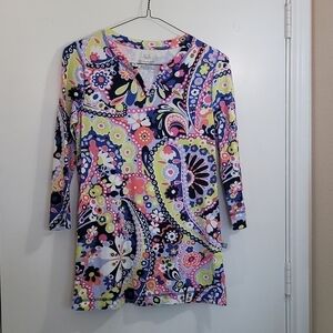 T By Talbots Women's Bohemian Longsleeve Top Size Small